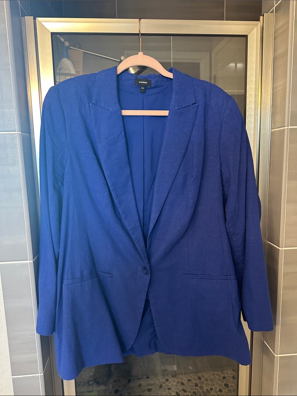 Express Royal Blue Single-Button Blazer